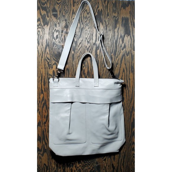 Common Projects Other - Common Projects Leather Helmet Bag Unisex Grey Crossbody Strap Fabric Lined RARE